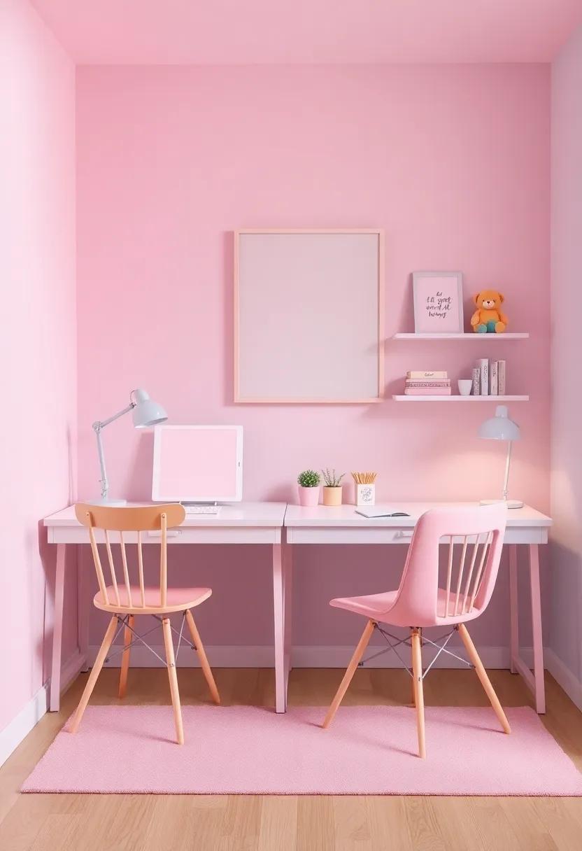 Designing a chic Study Area: Pastel Desks and Inspirational Decor