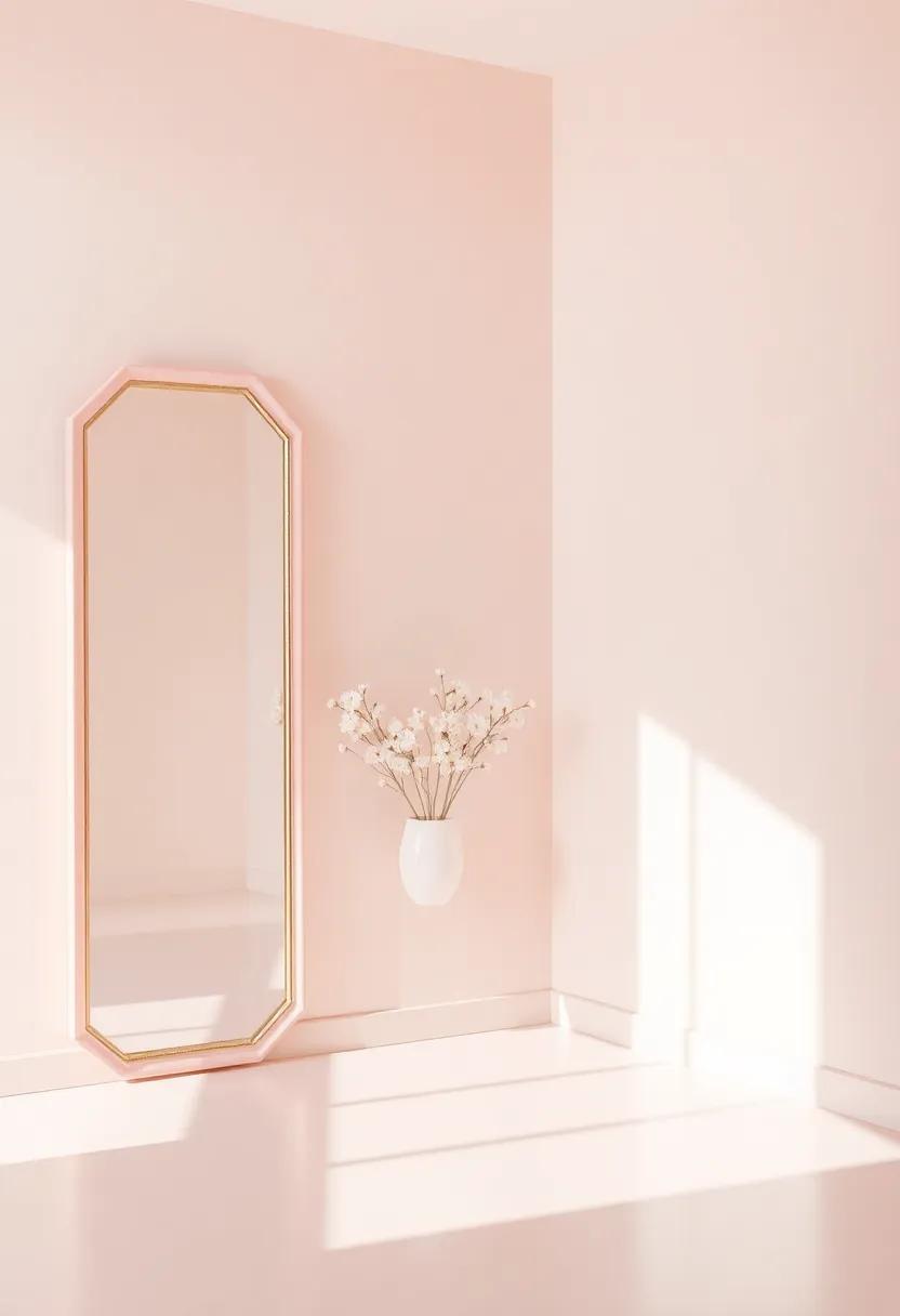 Inviting Reflection: Mirrors and Pastel Frames for Elegance and Space