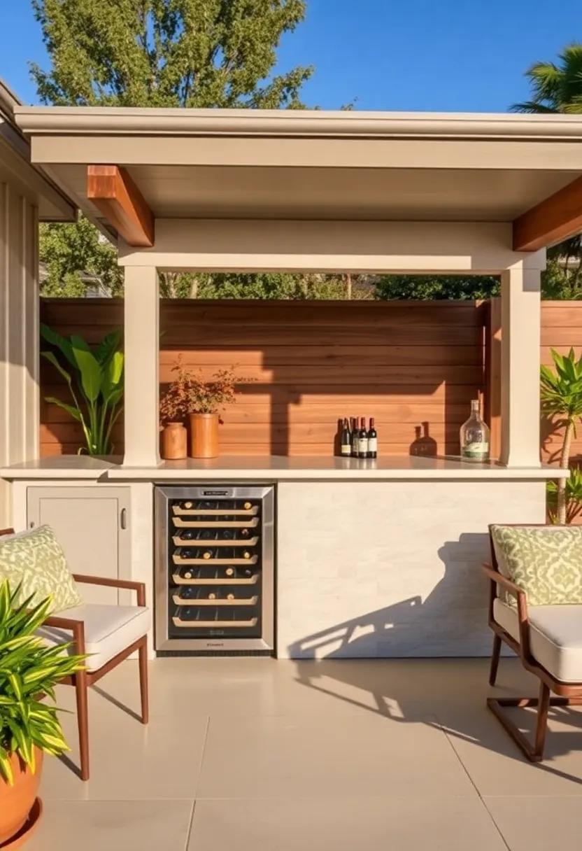 Natural Elements Blending with Elegant Patio bar Designs