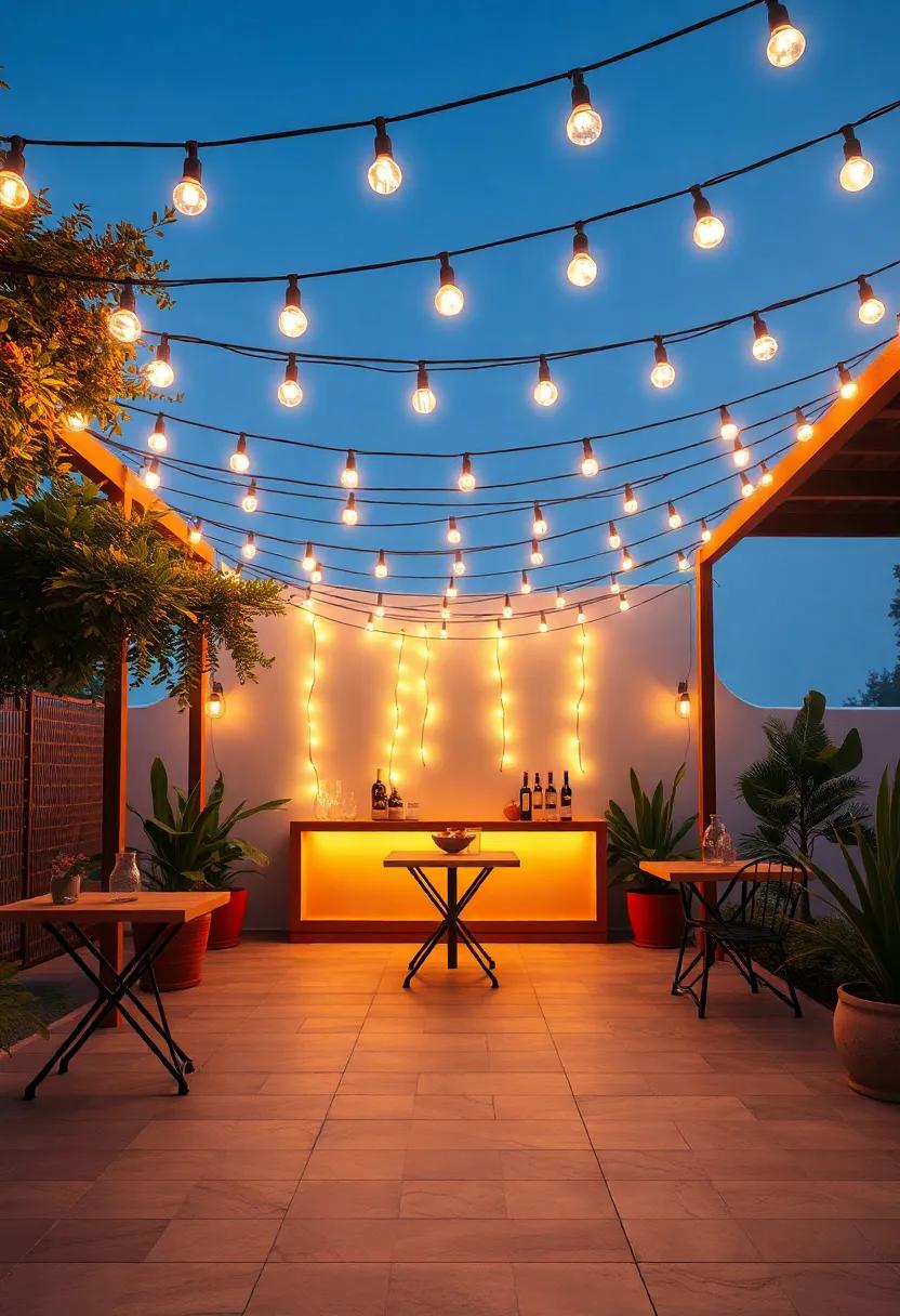 Artistic Arrangements: Designing Eye-Catching Patio Bars with Lights