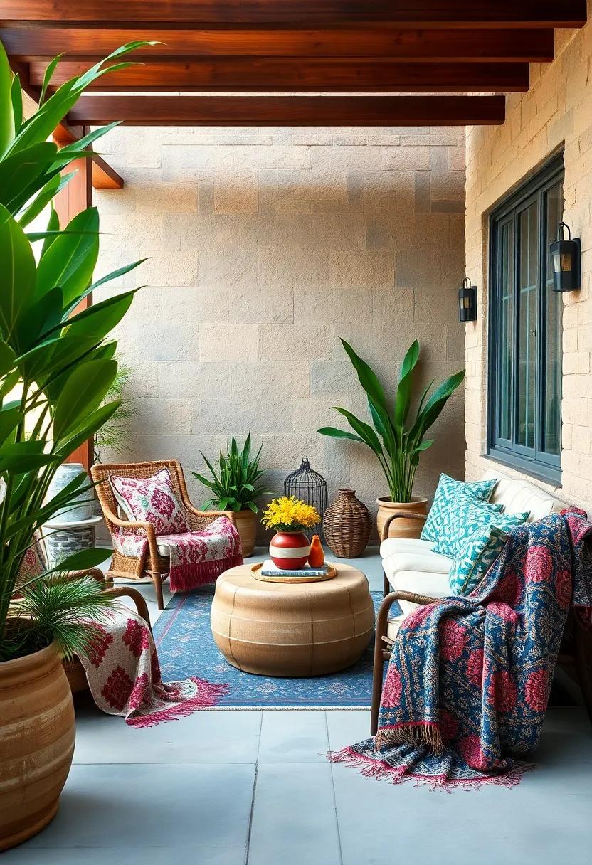 Artisan Touch: Use handmade blankets with unique patterns‌ to add a personal and ⁢artistic flair‌ to⁢ your patio decor