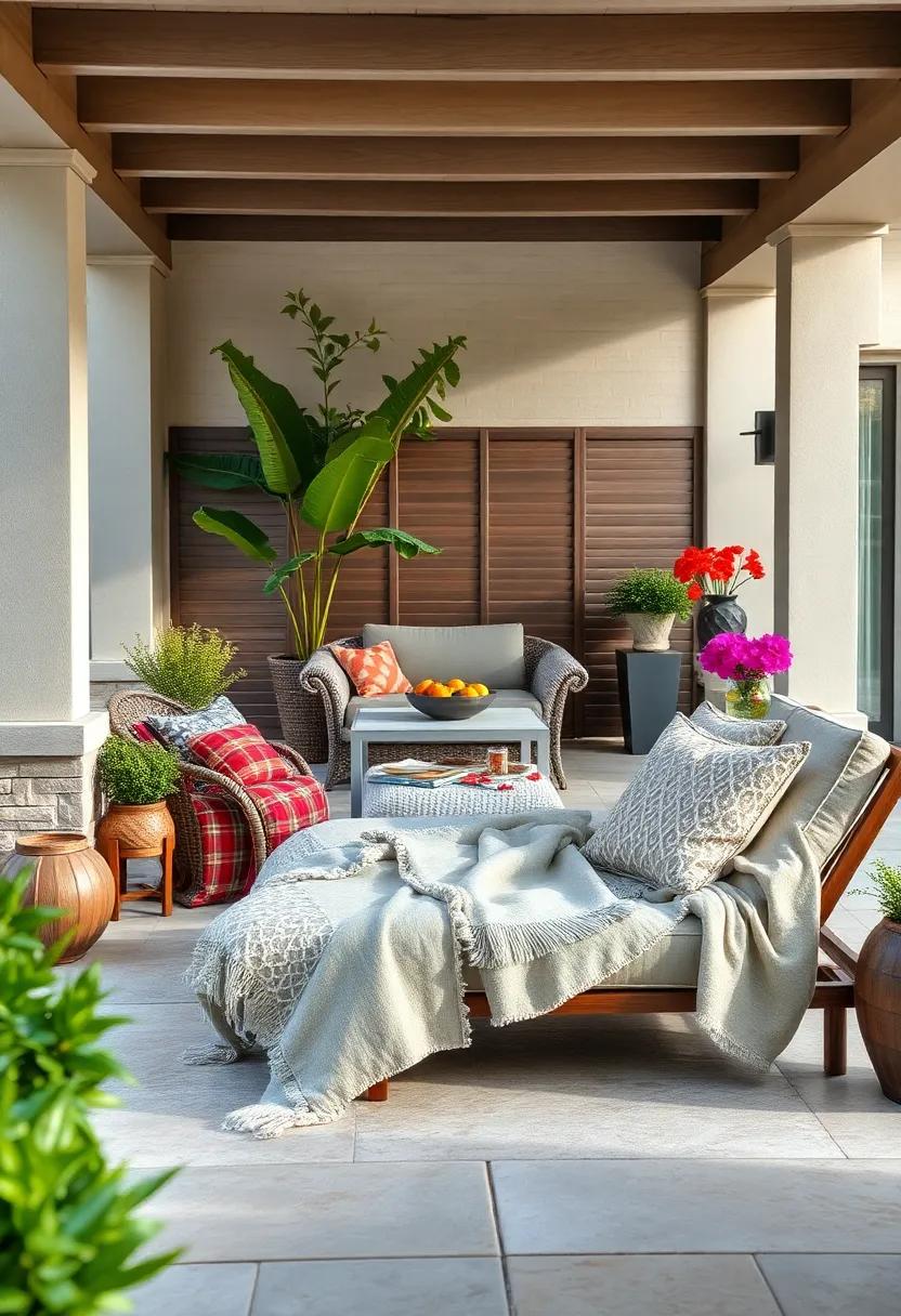 Layered Luxury: Create added dimension by stacking various blankets of different⁣ sizes and textures on a ⁢chaise lounge