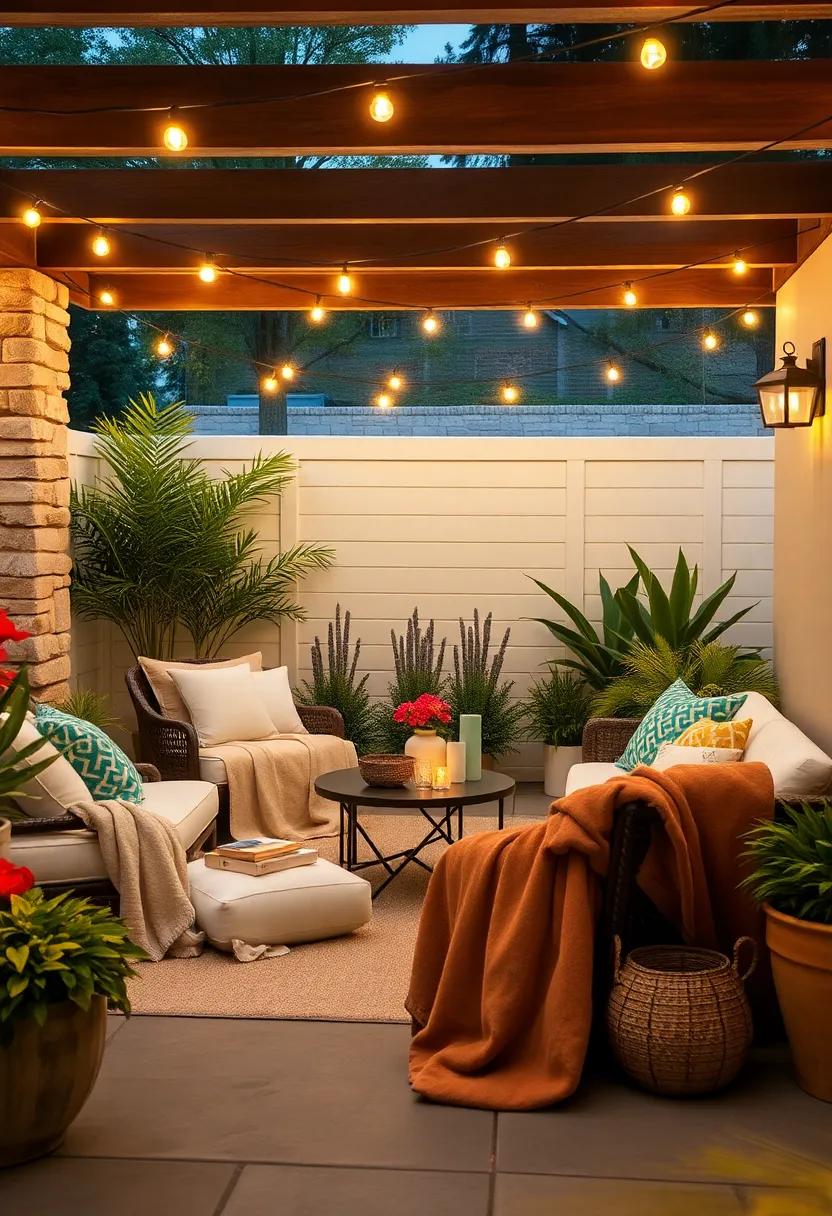 Mood Lighting: Add⁤ string lights above your blanket-laden seating area for a warm glow that enhances​ the cozy vibe​ at dusk