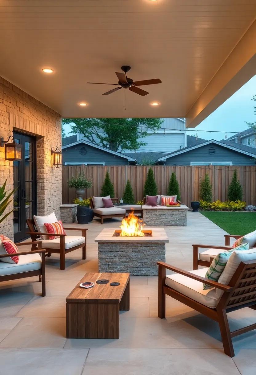 Cozy Blankets: Drape soft, oversized blankets over lounge chairs for added warmth and texture, making your patio inviting for cool nights