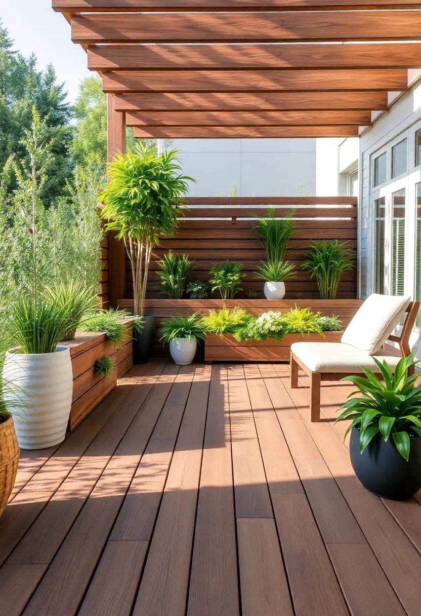 Decking with Built-in Planters: Incorporate built-in ⁤planters within ⁤your wooden ⁣deck to‌ infuse greenery and enhance your outdoor ‌atmosphere