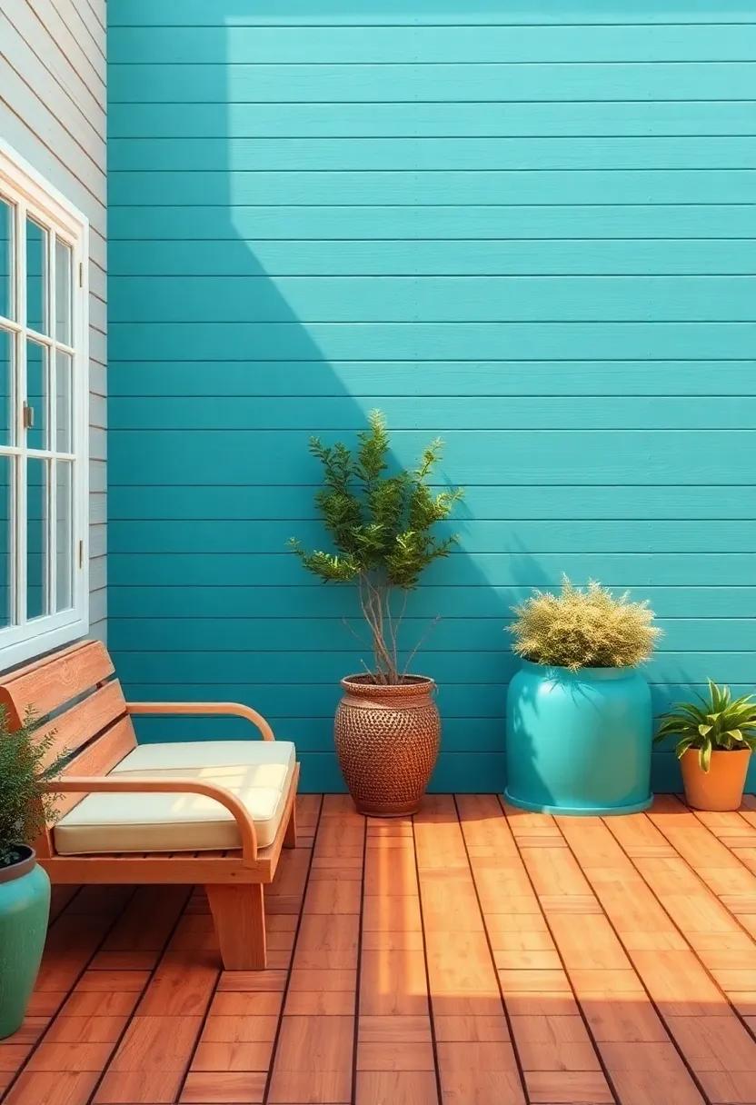 Painted Wood Floors: Add a splash of color to your space by painting your wooden decking in vibrant hues that reflect your personality