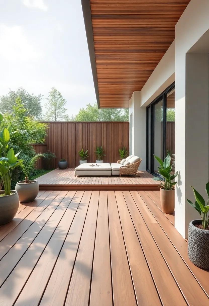 Sleek Bamboo Decking: Opt for sustainable bamboo as a flooring⁢ choice that offers both⁣ durability and modern aesthetics, perfect for contemporary spaces