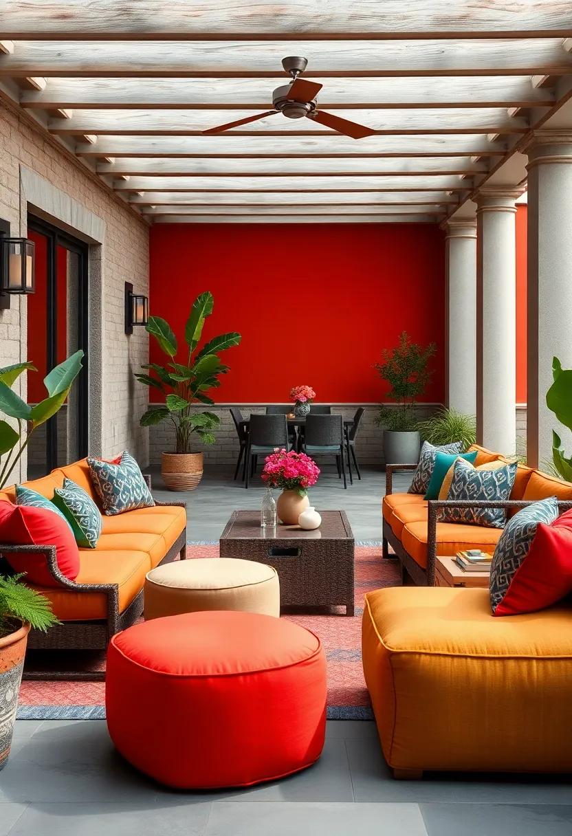 Bright and Bold: Infuse your patio with lively colors through⁣ a bold furniture collection featuring ottomans that add ​a playful element to the design