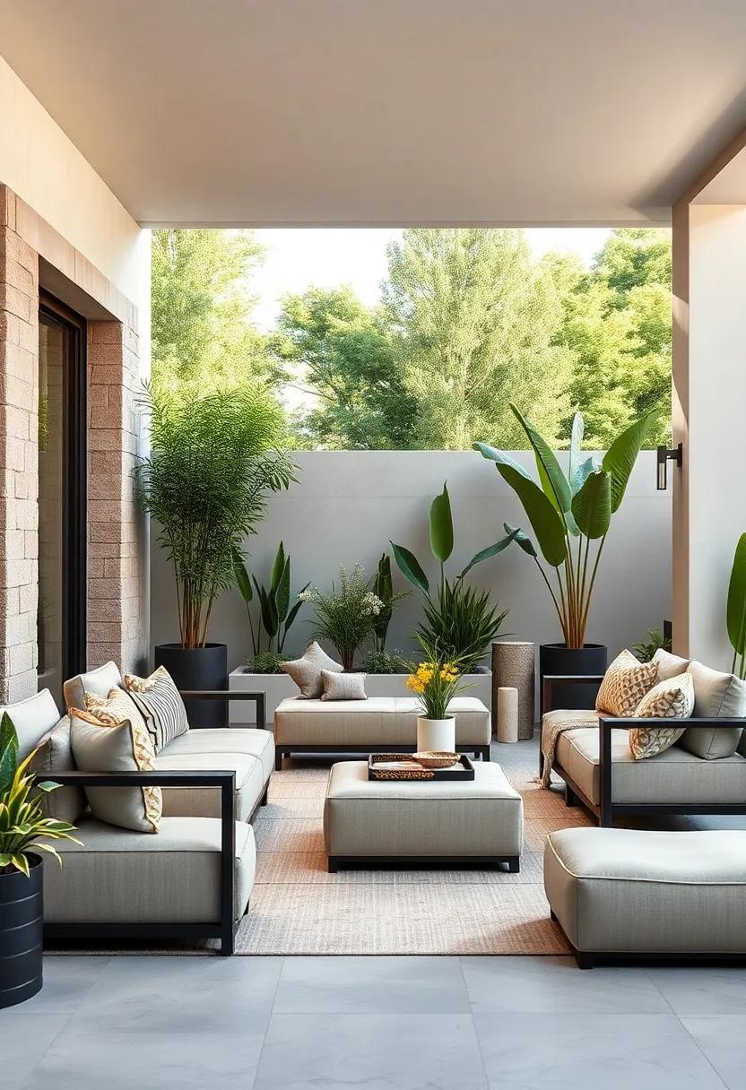 Modern Minimalism: Explore​ a streamlined, low-profile patio set with ottomans designed for versatility, enhancing your outdoor experience with a ⁢minimalist touch