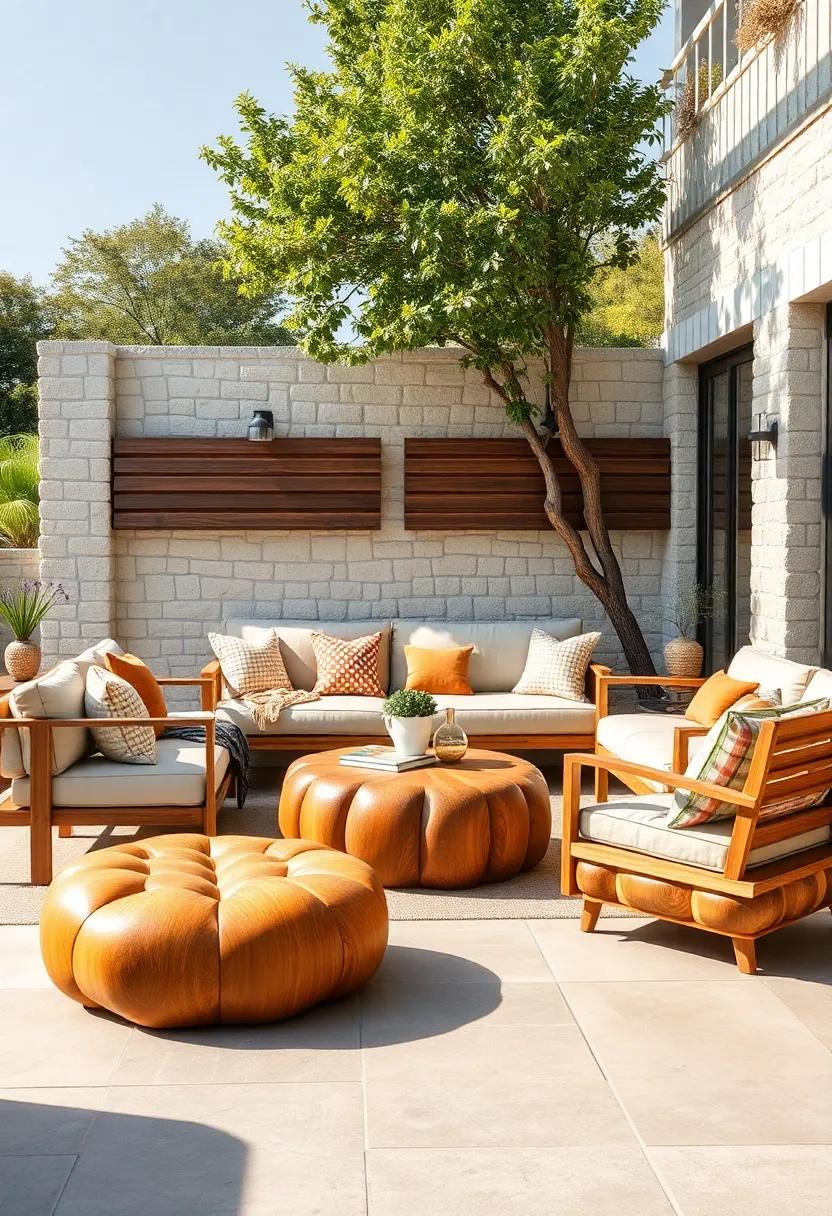 Rustic Retreat: Embrace⁣ nature⁤ with a ‍wooden‌ furniture ⁢ensemble that includes nature-inspired ottomans, perfect for ‍lounging with a ⁢good book