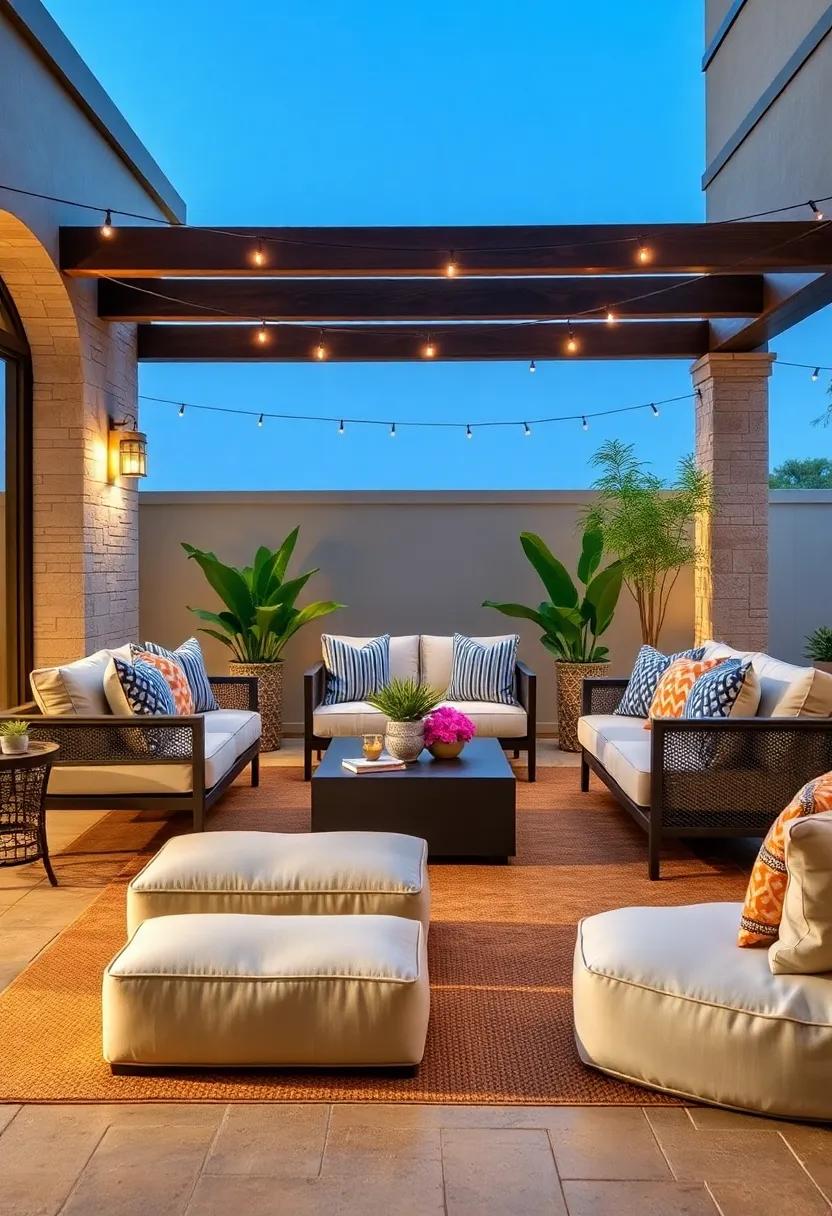 Sophisticated Sophistication: Elevate ​your outdoor decor with a luxurious upholstered set paired with chic ⁤ottomans⁤ that redefine comfort and style