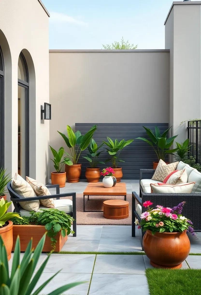 Patio Planters:​ Add oversized planters filled with flowering plants at the corners of your patio, ⁣defining ⁢the space while inviting nature ⁢closer to your outdoor⁤ seating