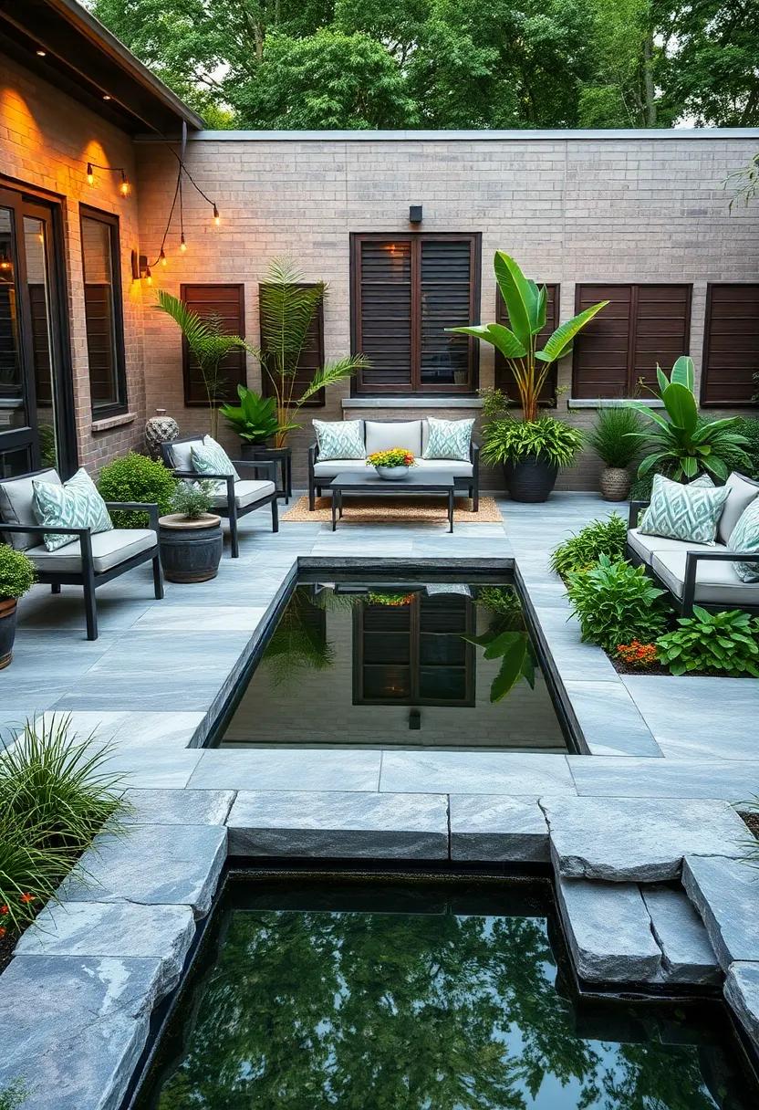 Reflective Water Features: Introduce a small pond ‌or fountain surrounded by lush garden beds, reflecting the‌ greenery and providing a serene ambiance to your patio