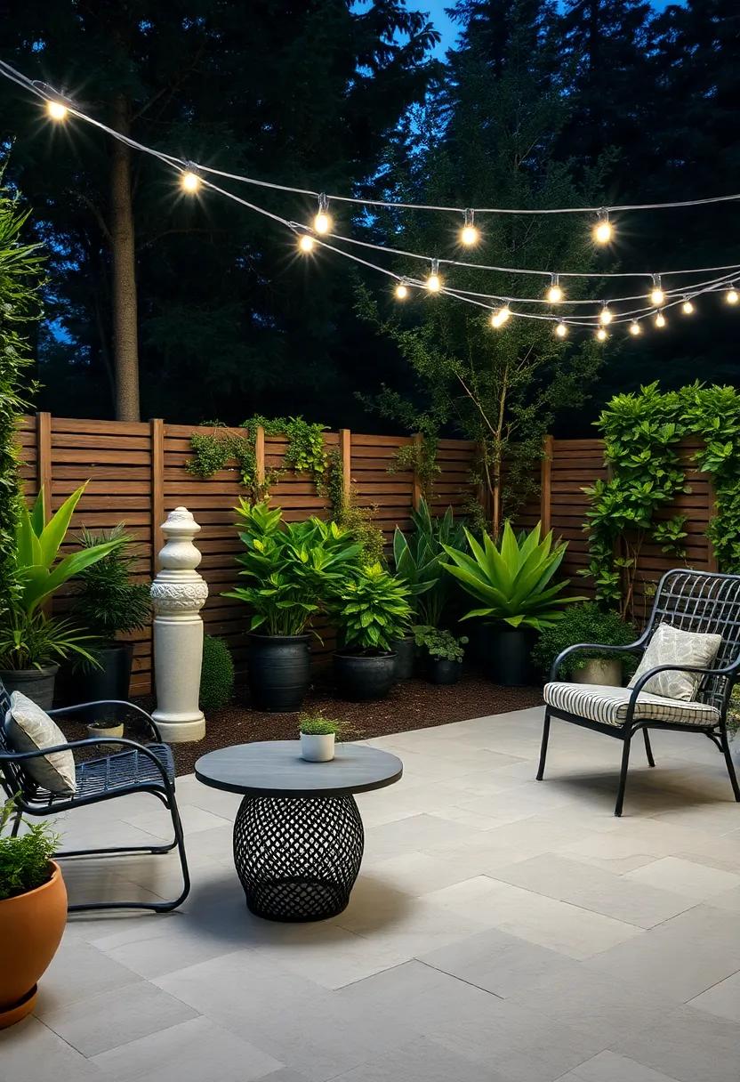 Focal Points: Highlighting Garden Art and Furniture with Strategic Lighting