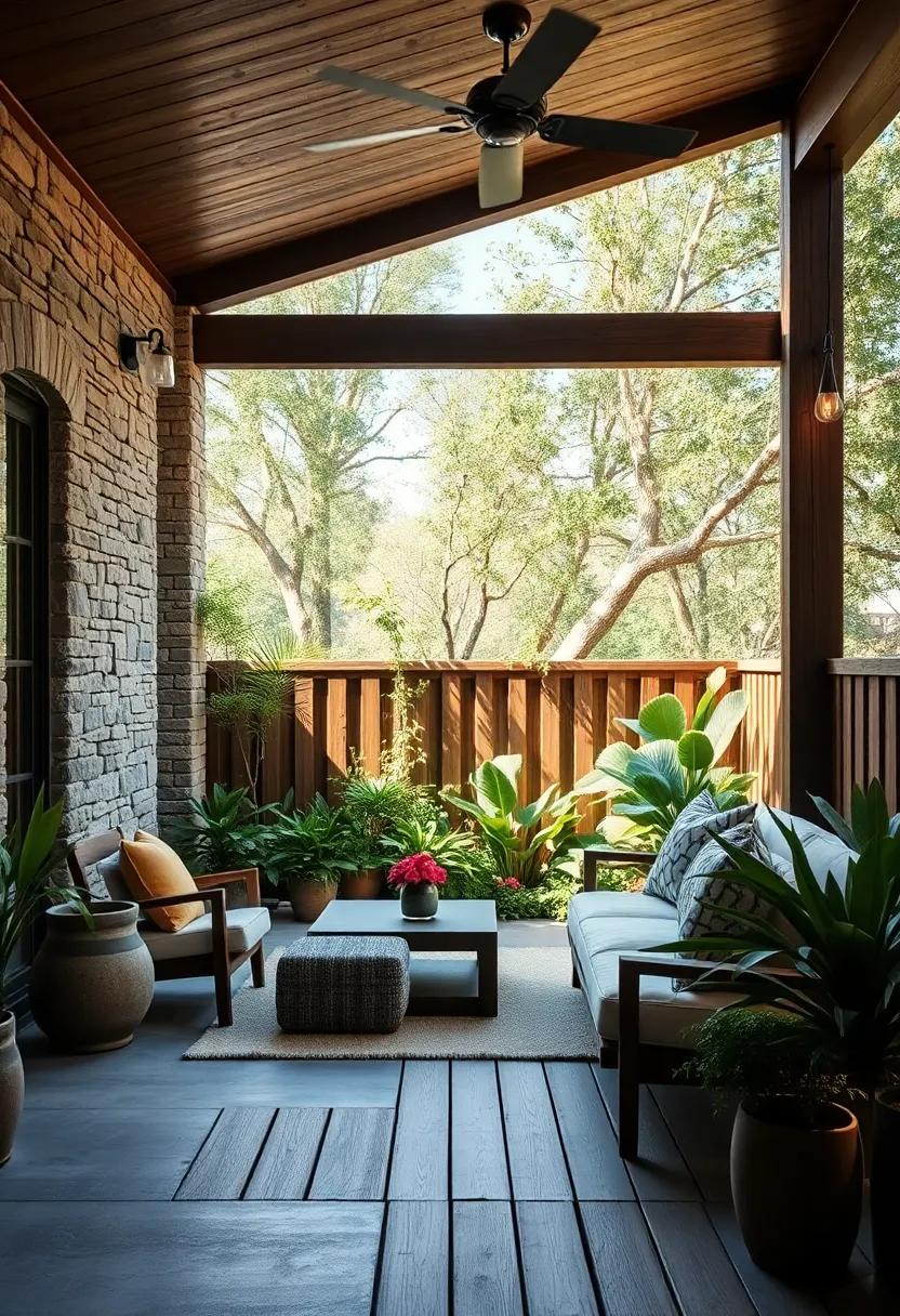 Embrace Nature: Create a cozy wooden deck surrounded by lush greenery where the sounds of nature accompany your reading sessions