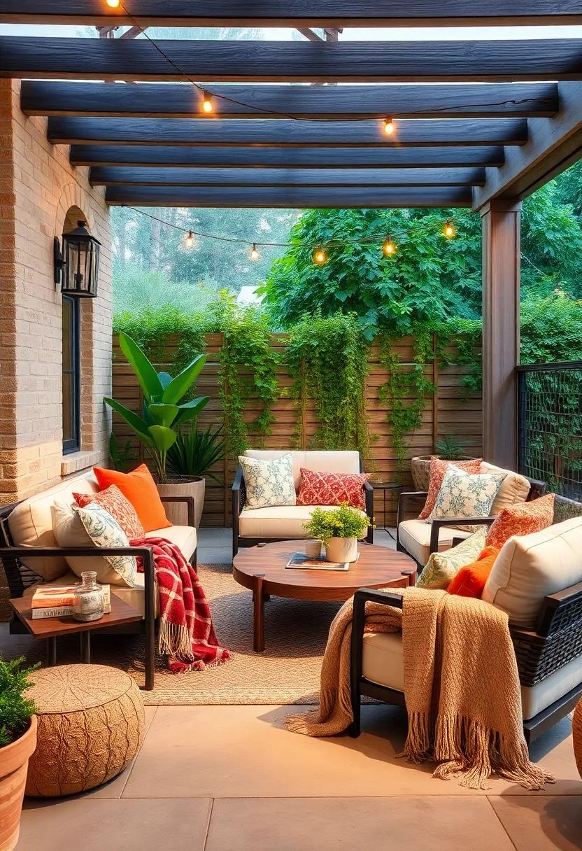 Create a sentimental space: Add throw blankets that hold memories, such as travel souvenirs or family heirlooms, to make your patio feel intimately personal