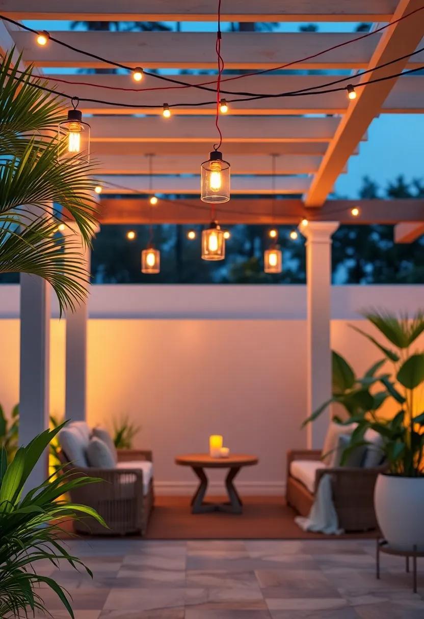 Ambient Lighting: Hang string lights or lanterns to create a magical atmosphere for evening gatherings, highlighting the beauty of your tropical oasis