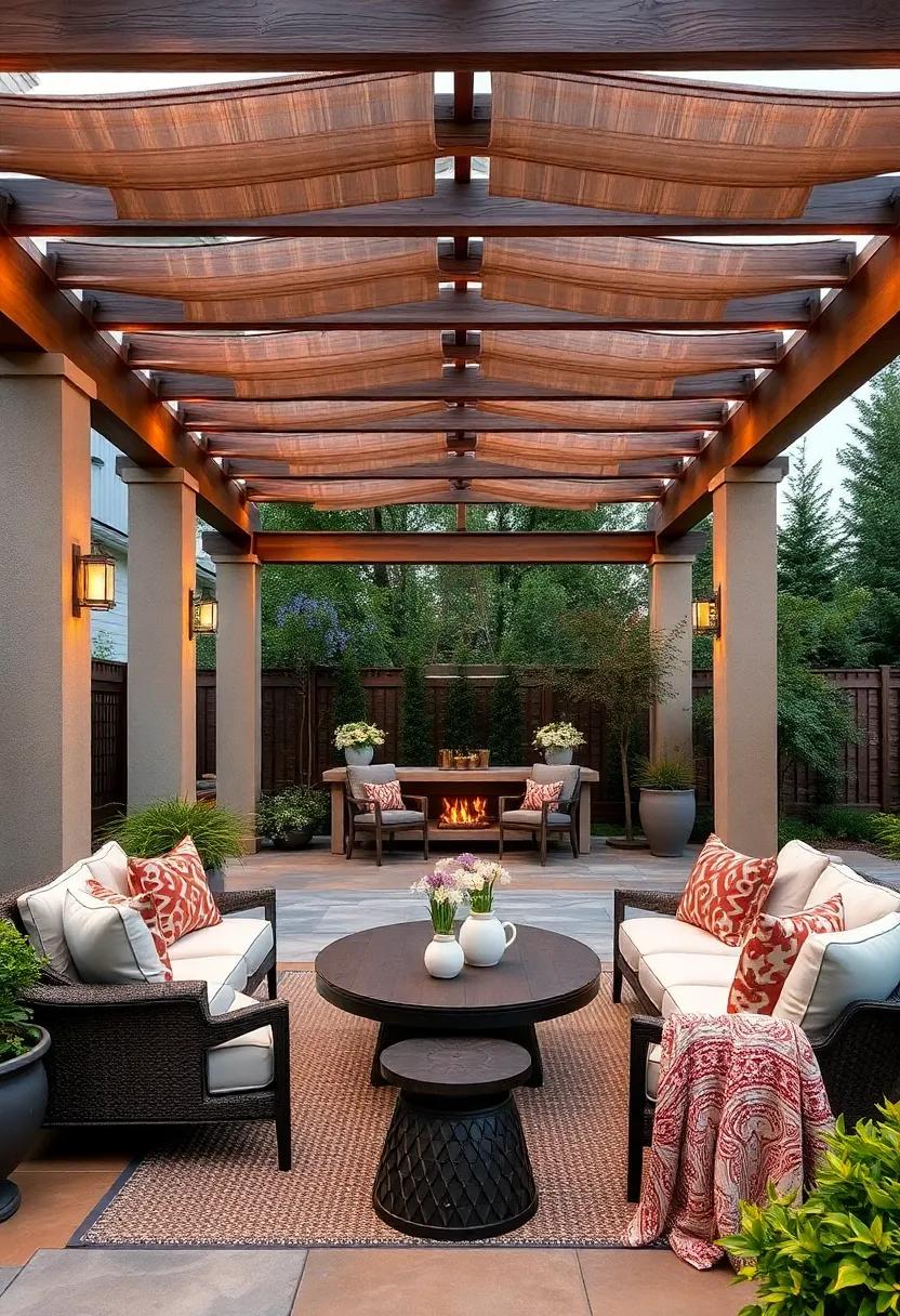 Celebrate the beauty of the changing seasons with a pergola outfitted for ‌winter, complete​ with heating elements and plush blankets‍ for gathering around a hot cocoa bar