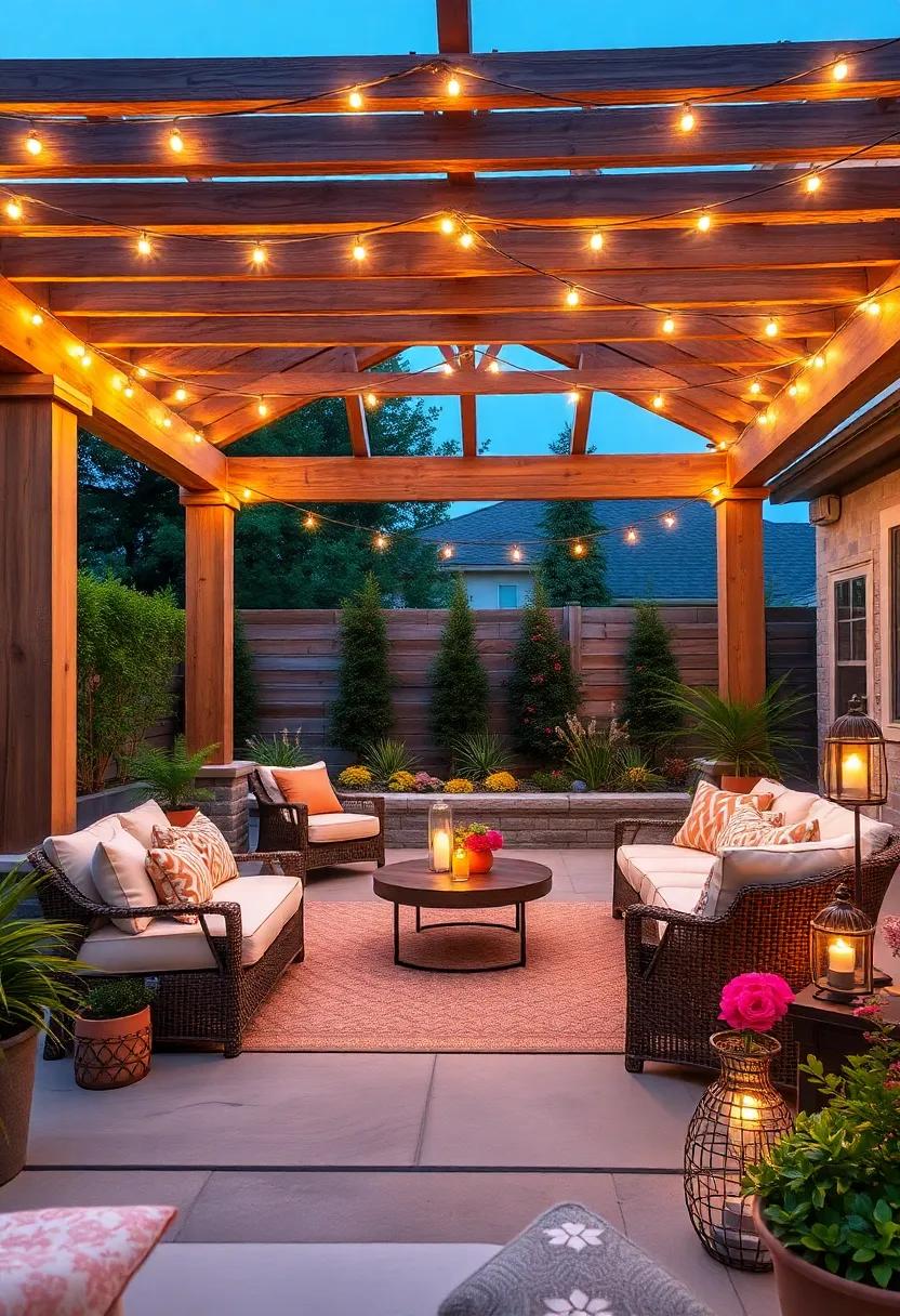 Craft a romantic‍ setting with fairy-tale lighting strung across ‌a wooden⁤ gazebo, creating an enchanting atmosphere for evening gatherings or intimate dinners