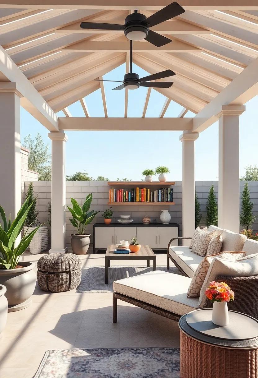 Create an‍ enchanting reading nook under a slatted gazebo,⁤ furnished‍ with a comfortable chaise lounge and⁤ shelves filled with your favorite books for leisurely afternoons