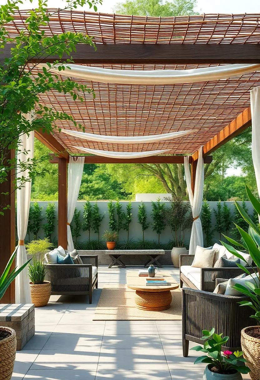 Curate a zen garden ambiance with ‌a bamboo⁣ pergola draped in soft fabrics, ​ideal for yoga sessions or ‌quiet contemplation beneath the swaying‌ trees