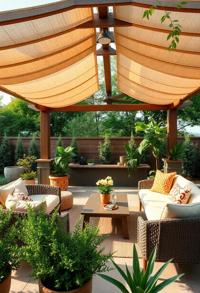 Design a ​functional workspace under a shaded ‌gazebo, combining productivity with tranquility, allowing you to enjoy the great outdoors while staying focused