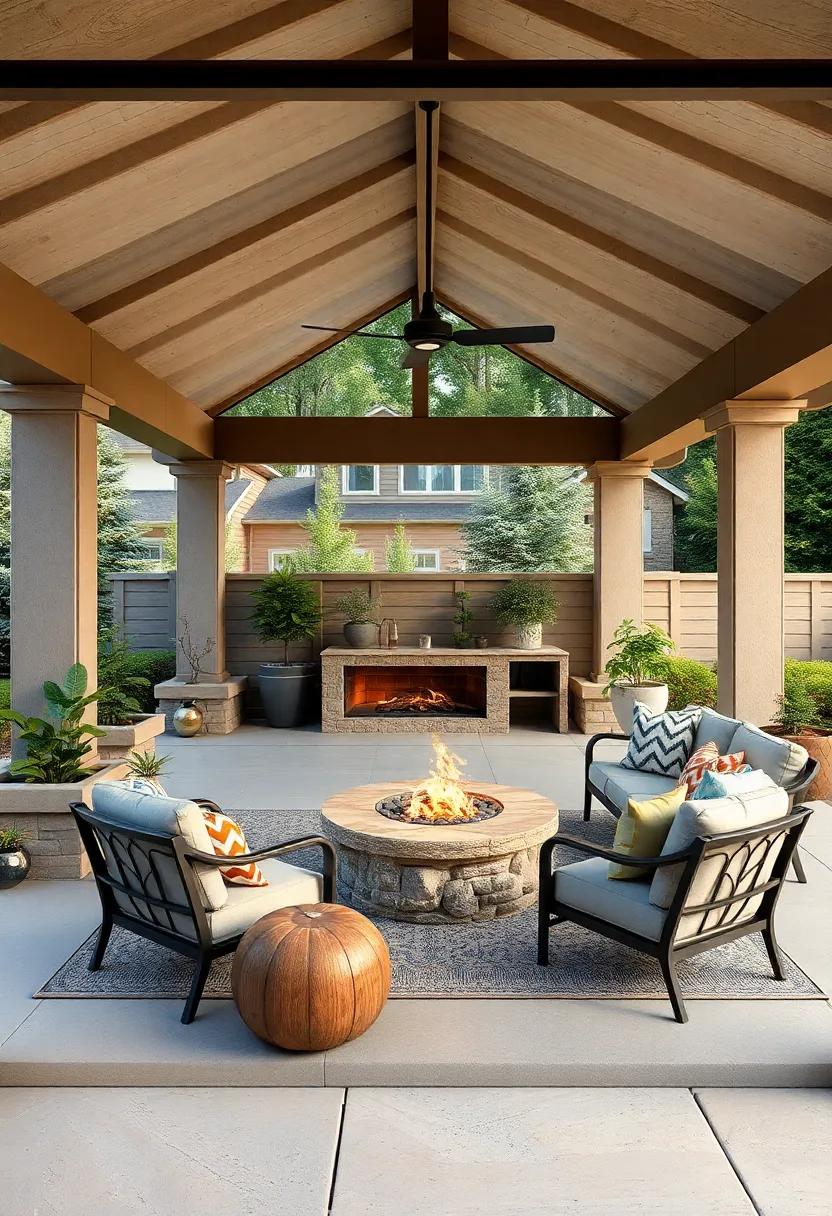 Enhance a family-friendly⁢ outdoor area with a spacious gazebo ‌featuring board games and⁢ a cozy fire ​pit, perfect⁣ for creating cherished memories‌ during every season