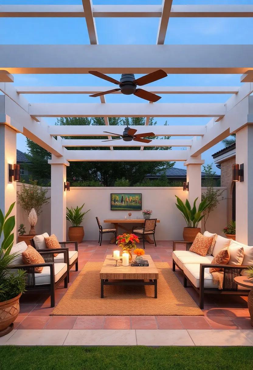 Highlight a ‌Mediterranean-inspired patio with a⁣ whitewashed ⁤pergola and terracotta tiles, evoking⁣ a sun-soaked vacation vibe‌ in your own⁤ backyard