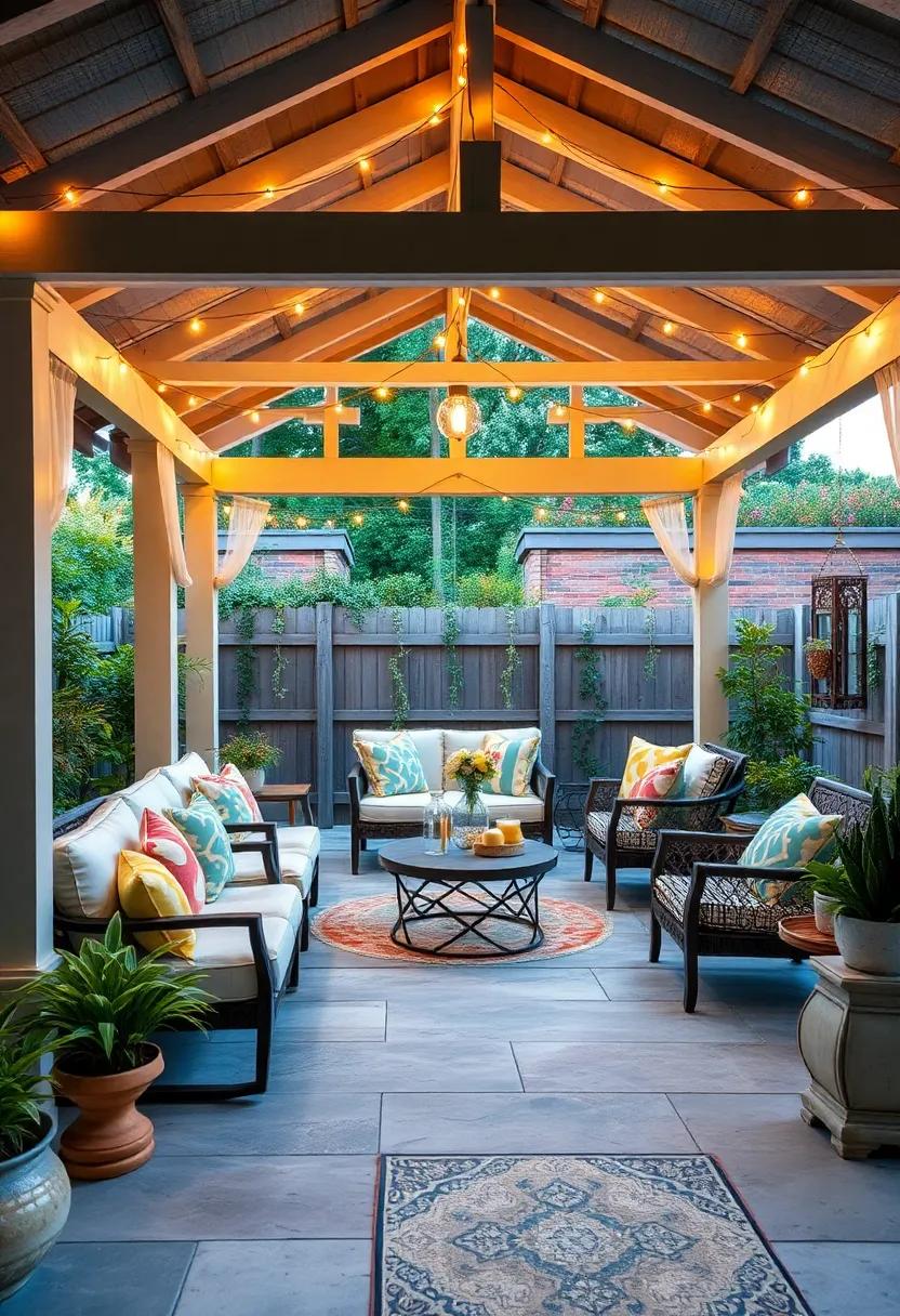 Infuse a⁤ touch of whimsy with ‍a painted gazebo adorned with fairy lights ⁢and surrounded‌ by playful decor, making it a dreamy‍ spot ⁣for kids and ‍adults alike