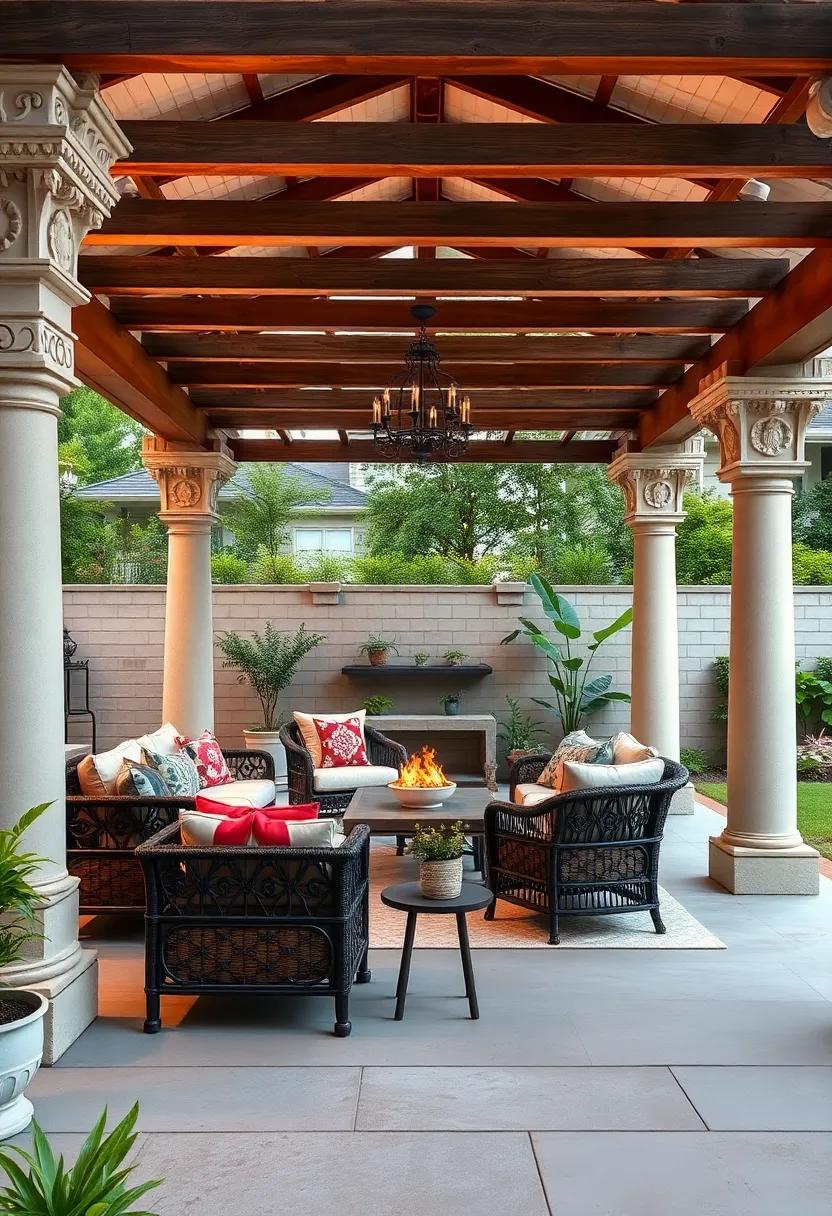 Make a statement with an ornate ​pergola boasting intricate carvings, adding artistic flair ‌that becomes the​ focal point ⁢of your garden or patio