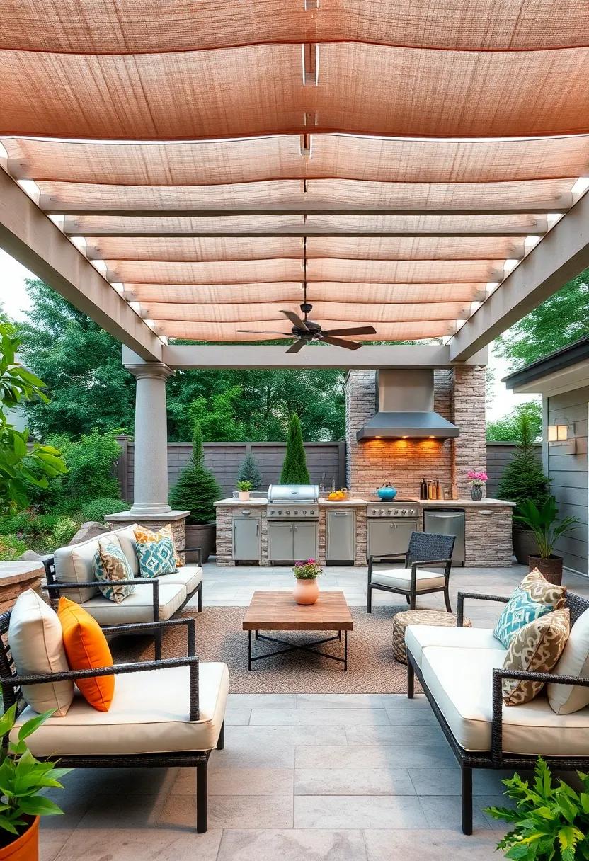 Merge function with style in a pergola that provides shade for ⁤an outdoor kitchen,​ turning your backyard ⁤into a culinary haven under a stylish sun-blocking structure