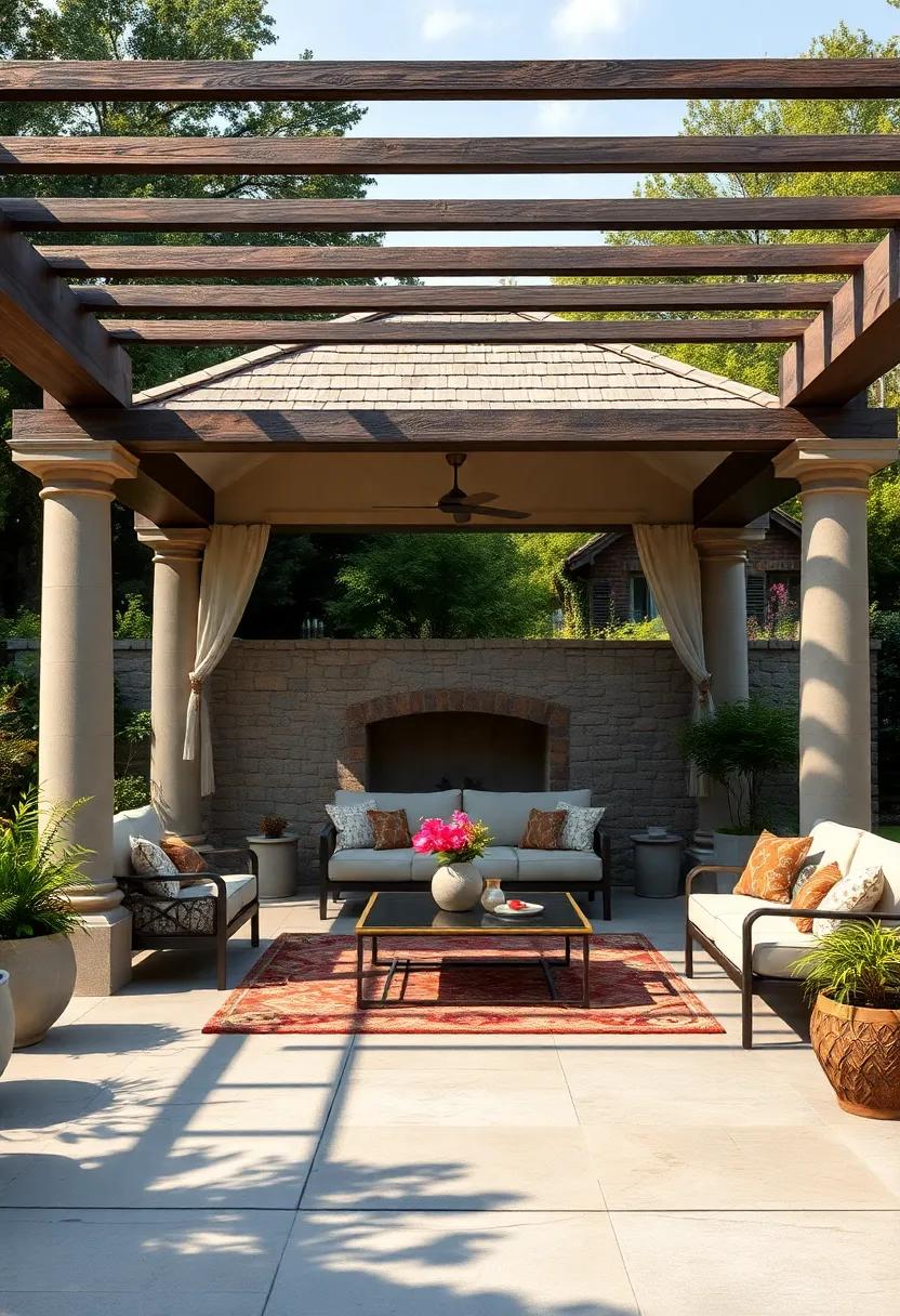 Showcase elegance with a grand⁤ stone​ gazebo⁤ surrounded by lush gardens,providing ⁣a luxurious escape that feels ⁢like your personal ⁣sanctuary amidst nature