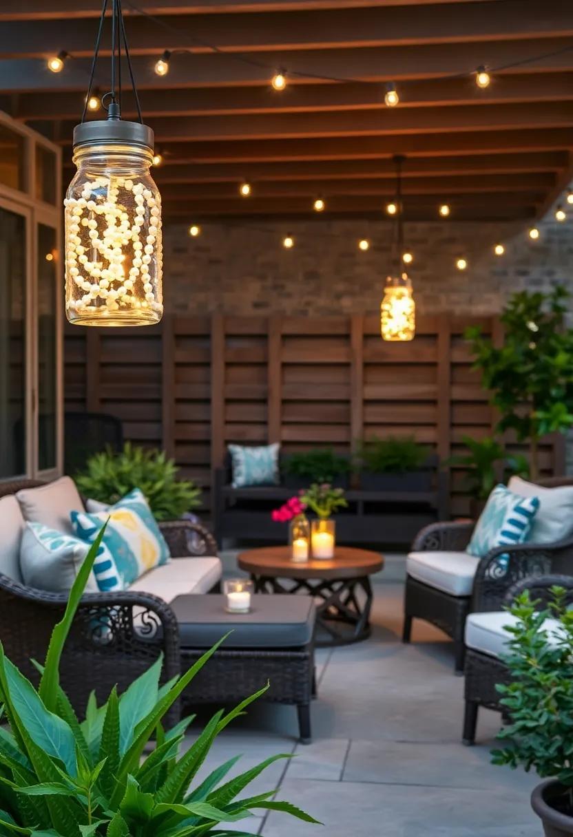 Decorative beaded Jars: Wrap jars in beads or pearls and​ insert string lights for a ⁤sophisticated ⁣and elegant touch to your patio⁢ décor