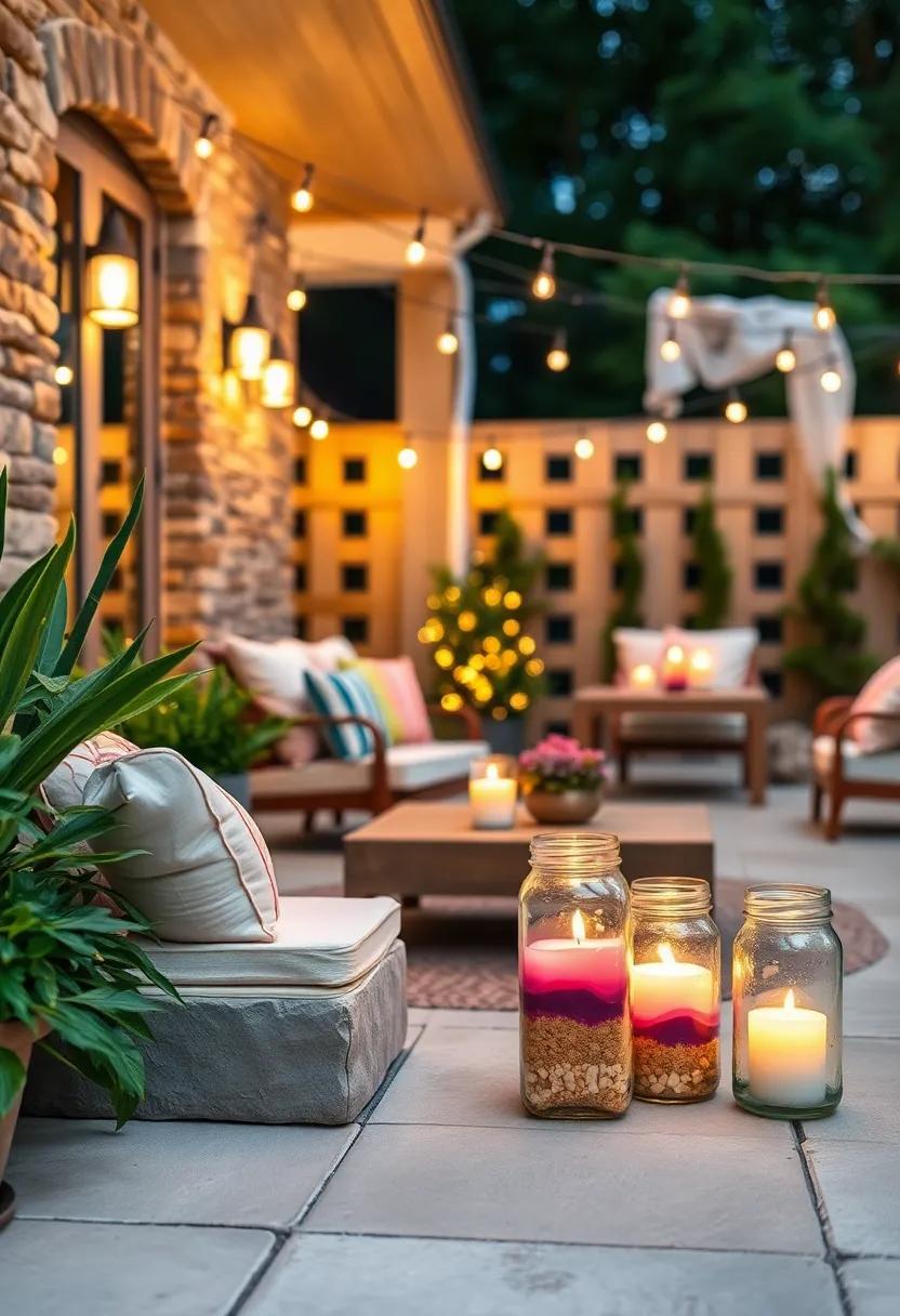 Gradient Jars with Candles: Layer different shades of glass paint or sand in your‌ jars and place a candle inside to create a stunning gradient ⁤effect