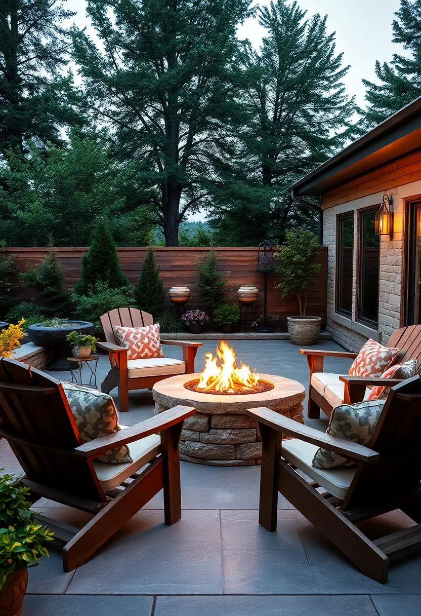 Settle into a classic Adirondack lounge⁢ ensemble, complete ⁢with a charming‍ fire pit that steeps your evening⁢ in​ nostalgic ‌warmth and simplicity
