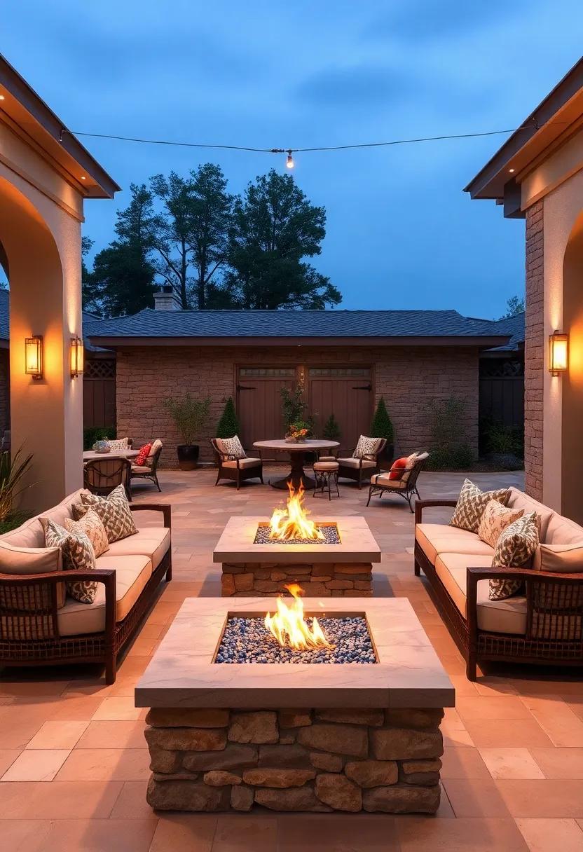 Revel in ⁤luxury with an expansive resort-style patio, featuring⁣ deep-fill lounge seating and a multi-level fire pit ‍that becomes the centerpiece of any celebration
