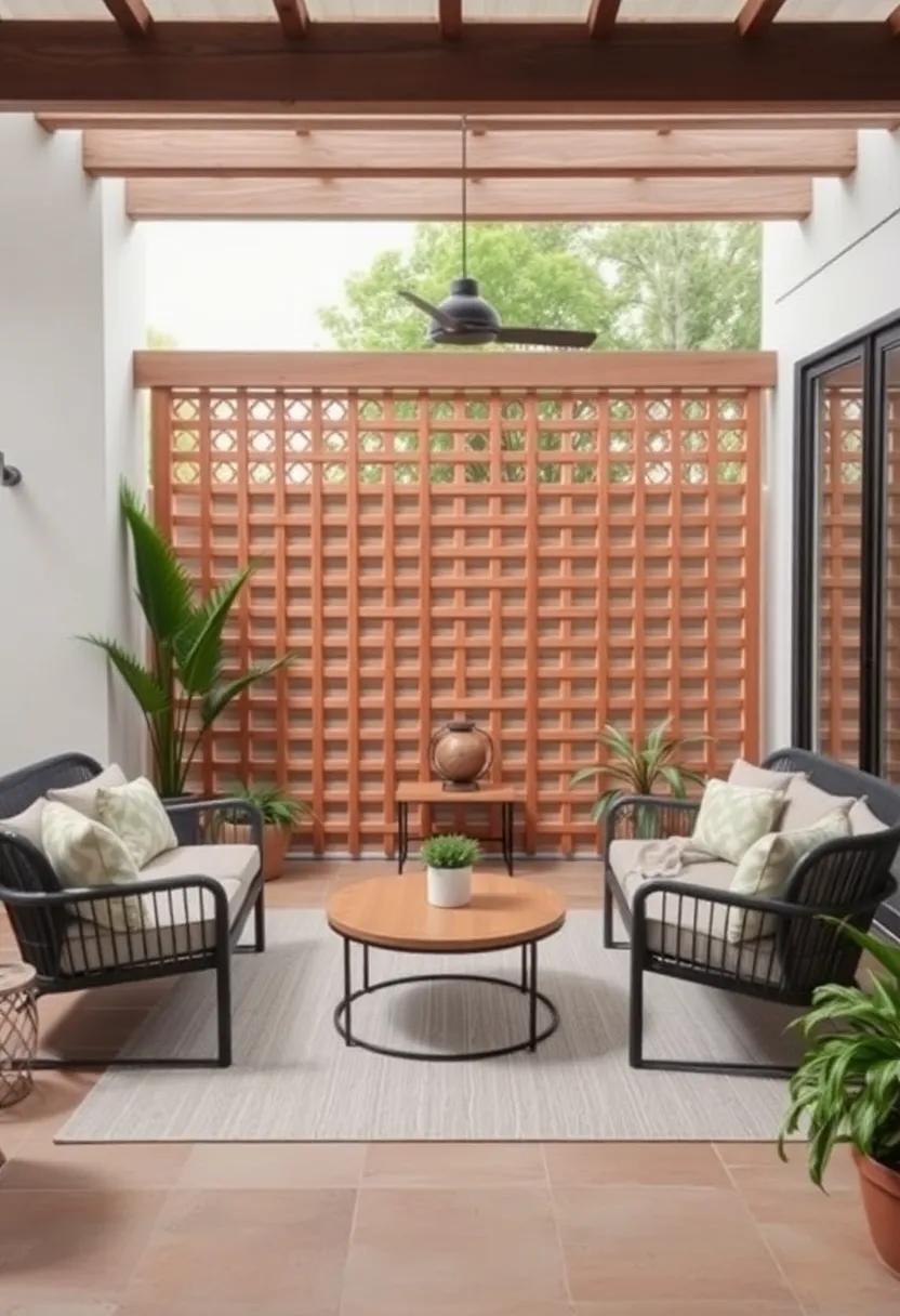 Stylish Furniture Arrangements Around ‌Your Lattice Screen
