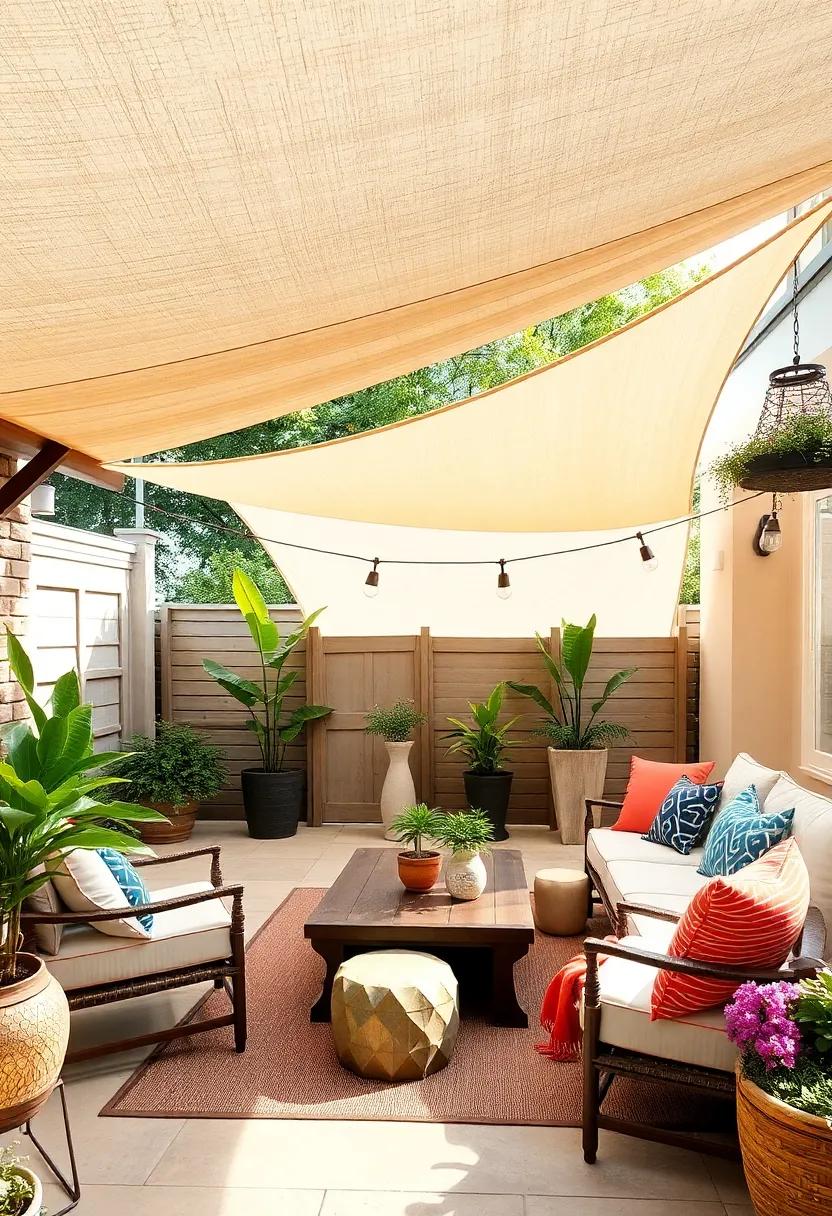 Create a mini outdoor room with shade sails acting as walls, giving your patio⁣ a defined space without sacrificing ⁤airflow