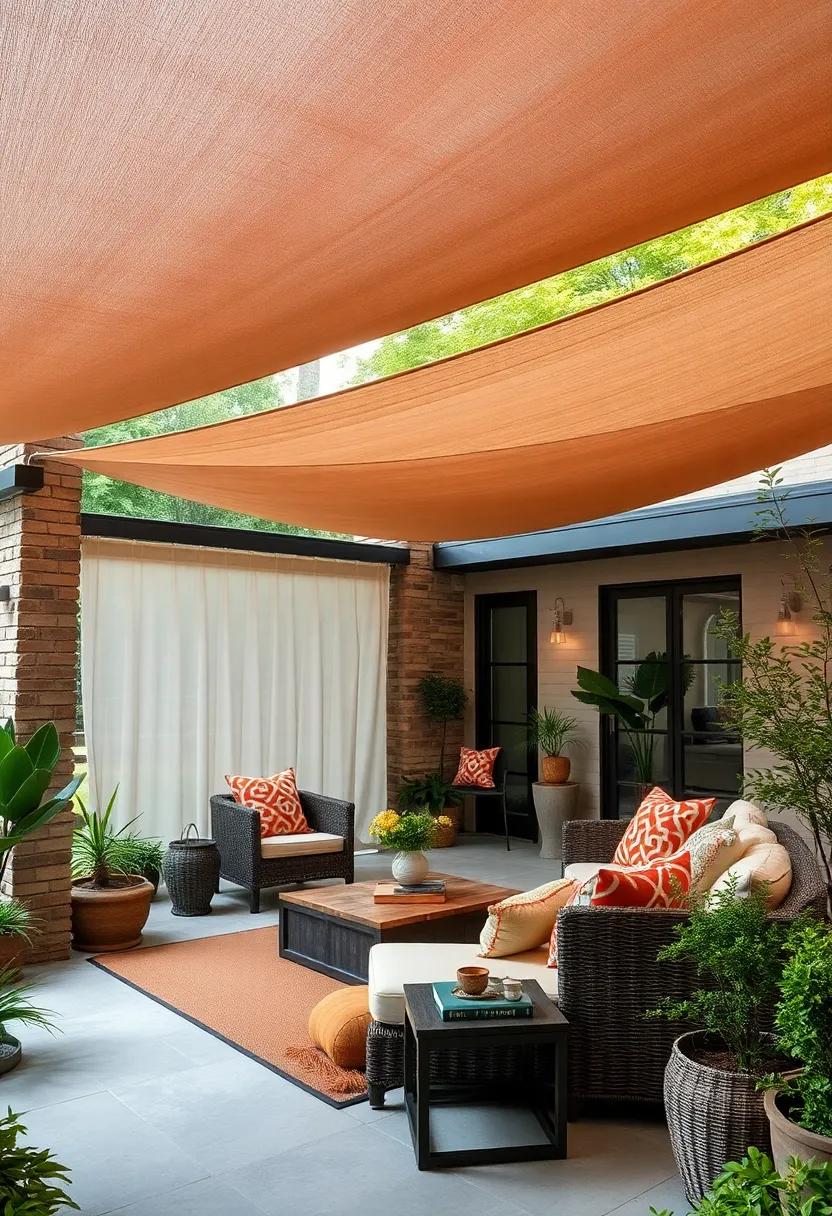 Embrace the natural elements by using⁣ earth-toned⁢ shade sails⁢ that ⁢blend seamlessly with⁤ your​ garden⁤ landscape