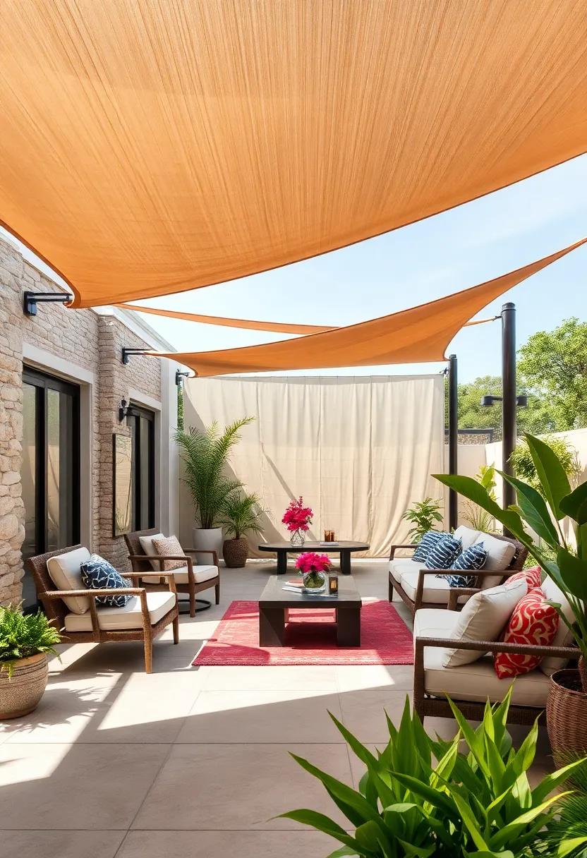Explore asymmetrical designs for ⁤shade sails⁢ that suggest movement and bring ⁢an innovative ⁢twist to ⁢your outdoor space