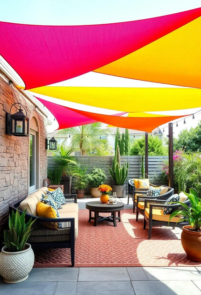 Use bright, vibrant⁢ colors for shade sails to bring energy and personality to your ​outdoor ⁤oasis, perfect for⁣ sunny summer days