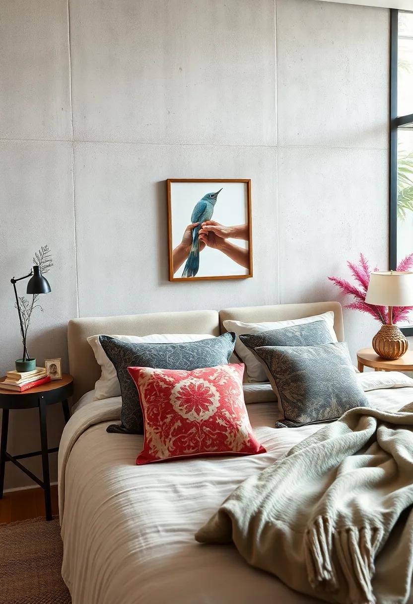 Design your own throw pillows with fabric paint or transfers to add a creative touch and comfort