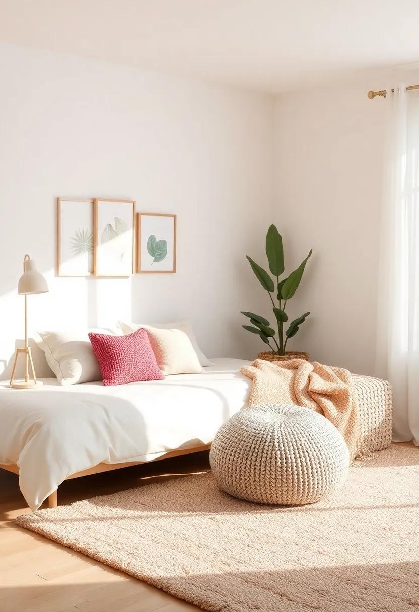 experimenting with Textures through rugs, Pillows, and Throws