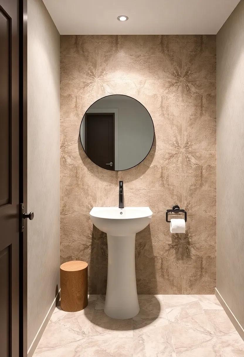 Cracked Earth: Try a cracked earth finish for a unique look that evokes natural landscapes, making your powder room a beautiful conversation starter