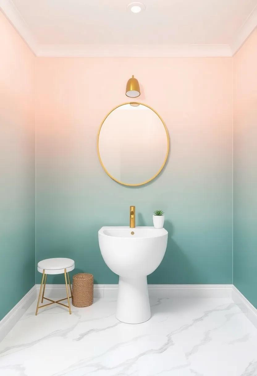 Experimenting with Ombre Effects for a Modern Powder Room look