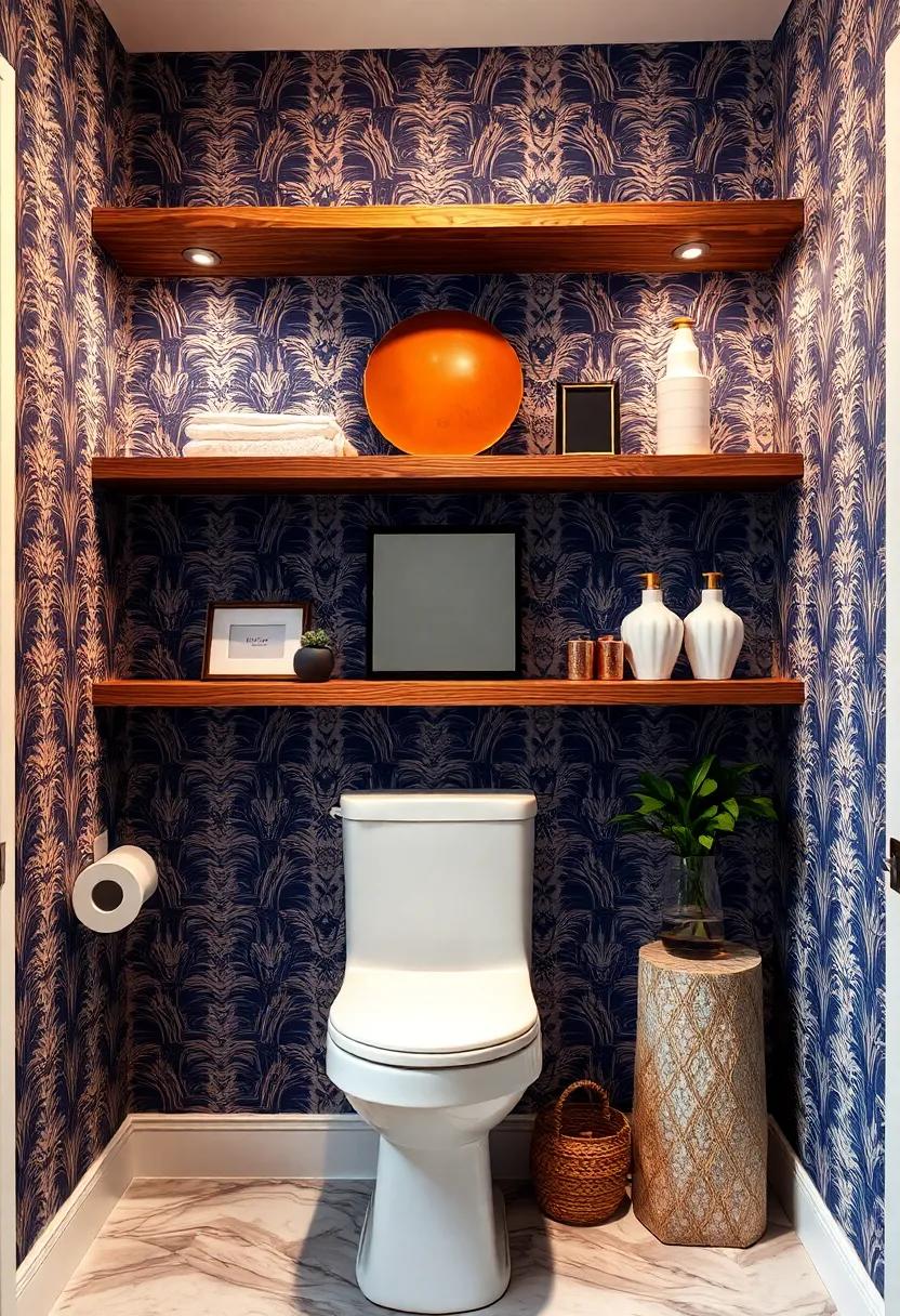 Bold Wallpaper Backdrop: ⁣Create a ⁢striking focal point‌ with ⁤bold wallpaper behind open shelves, allowing decorative items to pop against the vibrant pattern