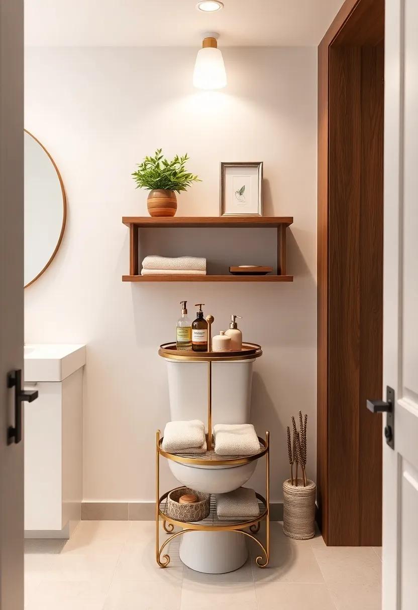 Tiered ⁢Stand: ⁢Use ‍a tiered ‍serving stand to elegantly display small toiletries or decorative⁢ items, maximizing vertical space with style