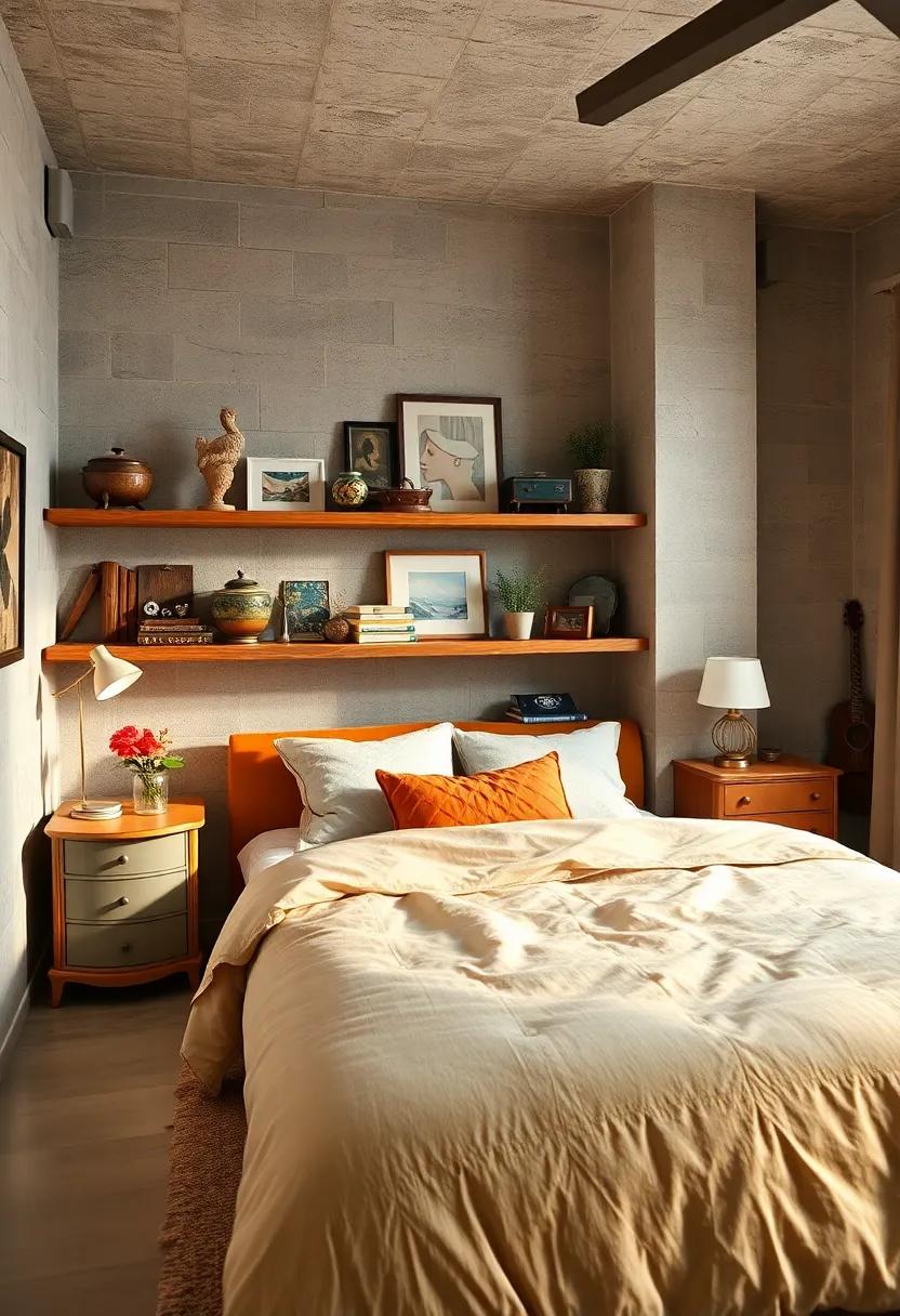 Collectible Knickknacks: Display quirky antiques and retro memorabilia on shelves to add character and personal history to your space