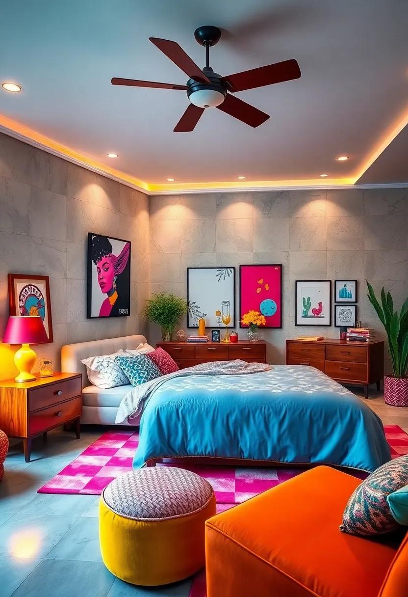 Pop Art Inspired Decor: Use bold graphics and imagery in your decor to celebrate the vibrant pop culture of the past