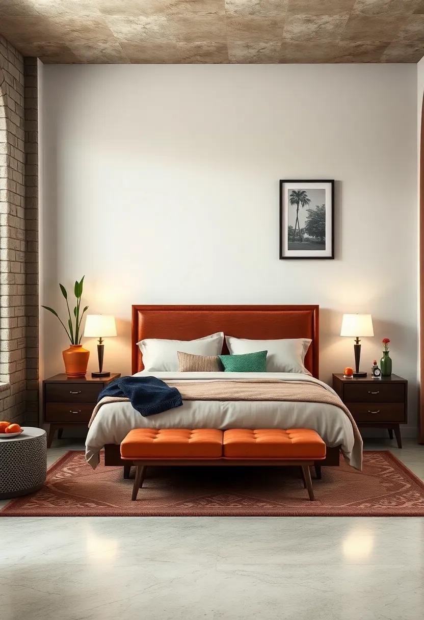 Unique Nightstands: Find vintage end tables or dressers with character that serve as ideal companions to your bed while echoing retro style